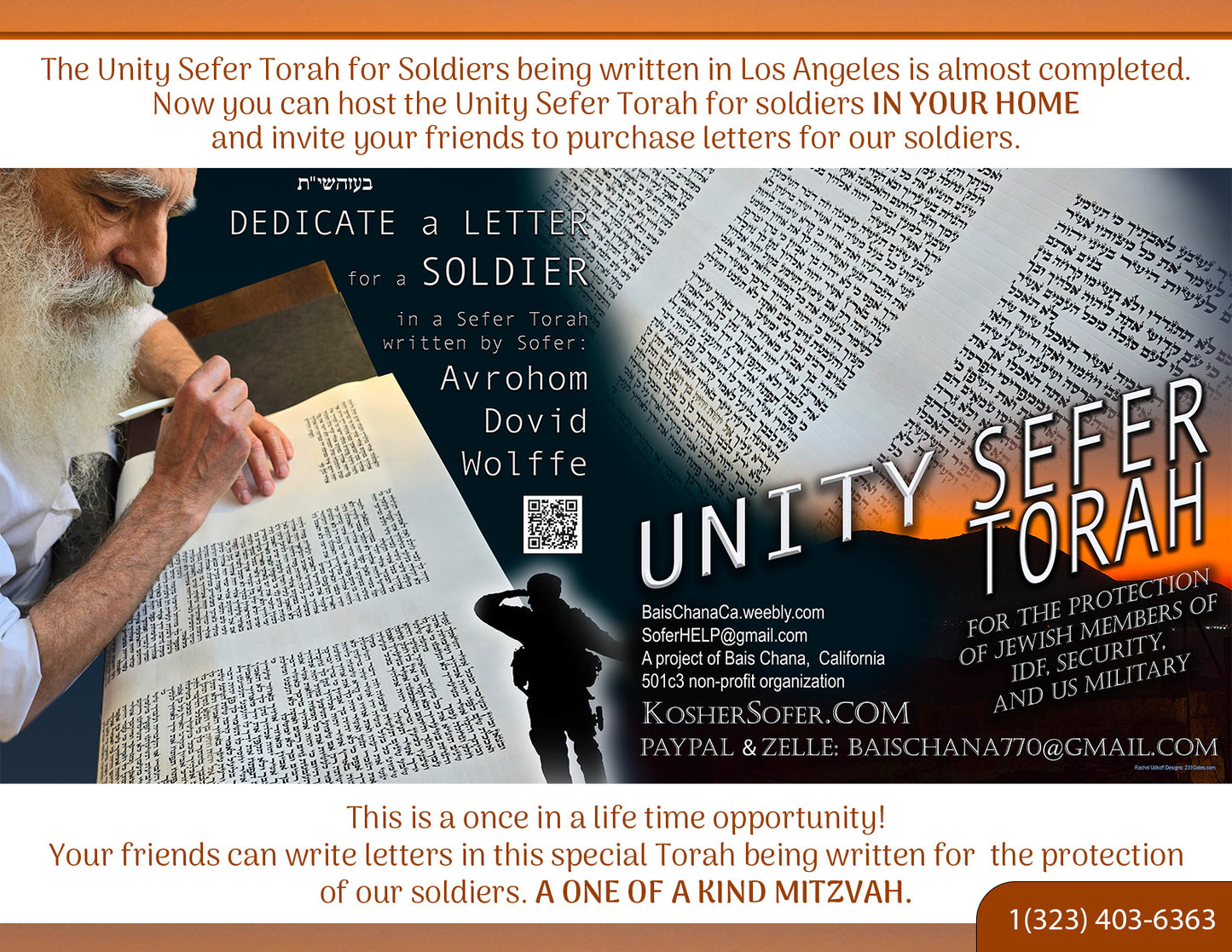 Letters in a Torah being written for IDF soldiers!